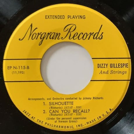 DIZZY GILLESPIE - and Strings #1 & #2 (NORGRAN EPN-114/115) 7inch EP*2