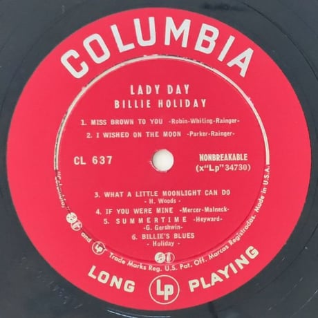 BILLIE HOLIDAY - Lady Day (COLUMBIA CL637)