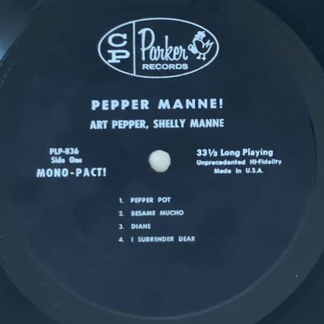 ART PEPPER / SHELLY MANNE - Pepper Manne (CHARLIE PARKER PLP-836)