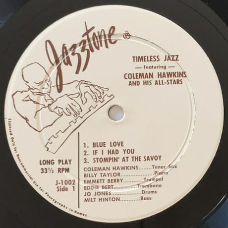 COLEMAN HAWKINS - Timeless Jazz (JAZZTONE J-1002)
