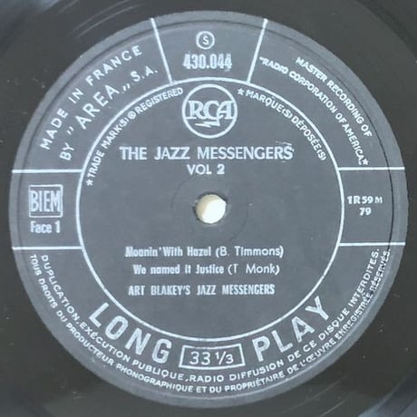 ART BLAKEY - au club St. Germain Vol.2 (RCA 430.044)