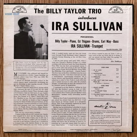 BILLY TAYLOR - Introduces Ira Sullivan (ABC-PARAMOUNT ABC162)