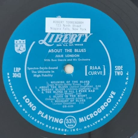 JULIE LONDON - About The Blues (LIBERTY LRP3043)