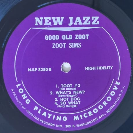 ZOOT SIMS - Good Old Zoot (NEW JAZZ NJLP8280)
