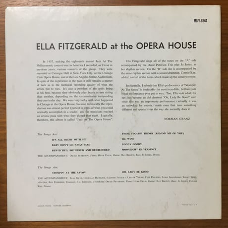 ELLA FITZGERALD - at The Opera House (VERVE MGV-8264)