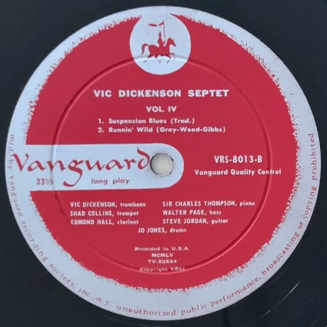 VIC DICKENSON - Vic Dickenson Septet Vol.4 (VANGUARD VRS8013)
