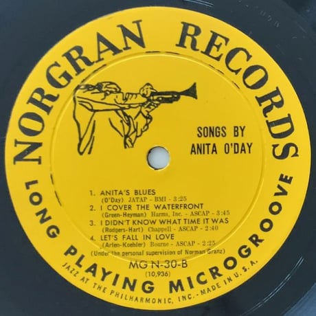 ANITA O'DAY - Songs by Anita O'Day (NORGRAN MGN-30)