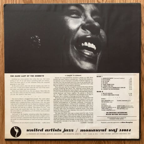 BILLIE HOLIDAY - Ladylove (UNITED ARTISTS UAJ14014)