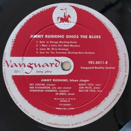 JIMMY RUSHING - Sings the Blues (VANGUARD VRS8011)