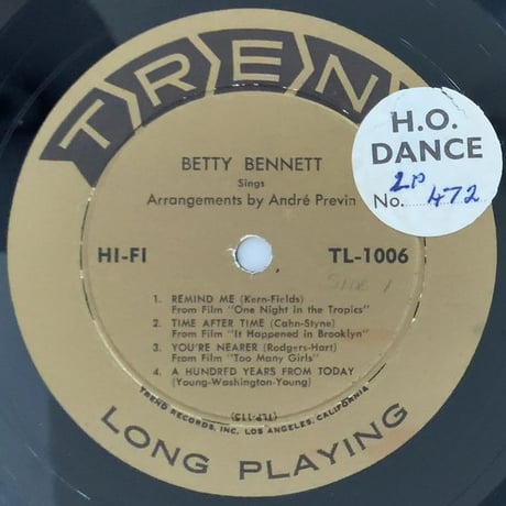 BETTY BENNETT - Betty Bennett (TREND TL-1006)
