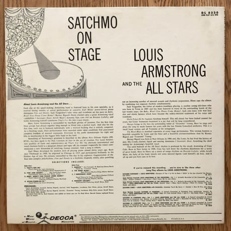 LOUIS ARMSTRONG - Satchmo on Stage (DECCA DL8330)