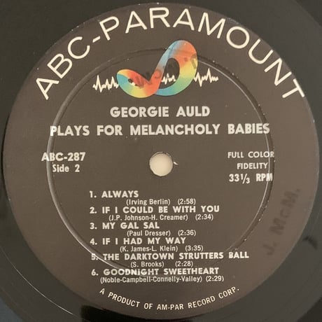 GEORGIE AULD - Plays For Melancholy Babies (ABC-PARAMOUNT ABC287)