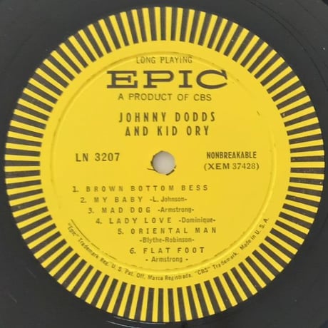 JOHNNY DODDS / KID ORY - Johnny Dodds & Kid Ory (EPIC LN3207)