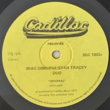 MIKE OSBORNE / STAN TRACEY - Original (CADILLAC SGC1002)