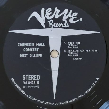 DIZZY GILLESPIE - Carnegie Hall Concert (VERVE V6-8423)