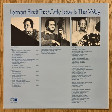 LENNART FLINDT TRIO - Only Love is The Way (METRONOME MLP15659)