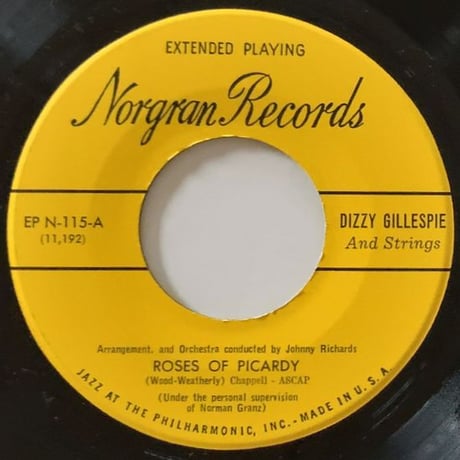 DIZZY GILLESPIE - and Strings #1 & #2 (NORGRAN EPN-114/115) 7inch EP*2