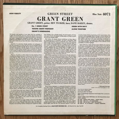 GRANT GREEN - Green Street (BLUE NOTE BLP4071)