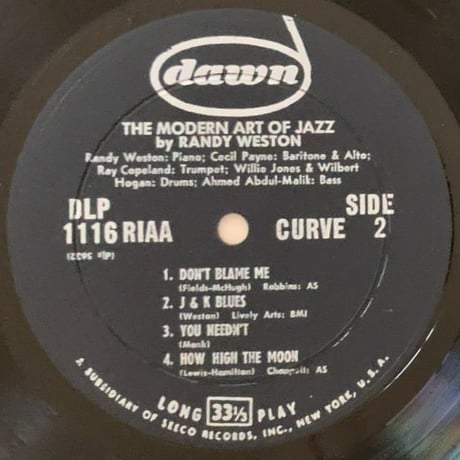 RANDY WESTON - Modern Art of Jazz (DAWN DLP1116)