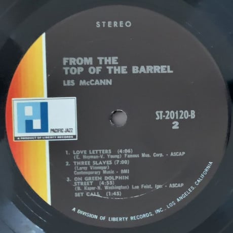 LES McCANN - From The Top of Barrel (PACIFIC JAZZ ST-20120)