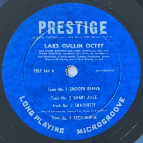 LARS GULLIN - and His Groups (PRESTIGE PRLP144)