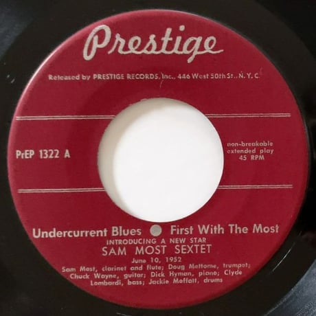 SAM MOST - Introducing a New Star (PRESTIGE PREP1322) 7inch EP