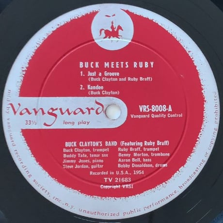 BUCK CLAYTON & RUBY BRAFF - Buck Meets Ruby (VANGUARD VRS-8008)