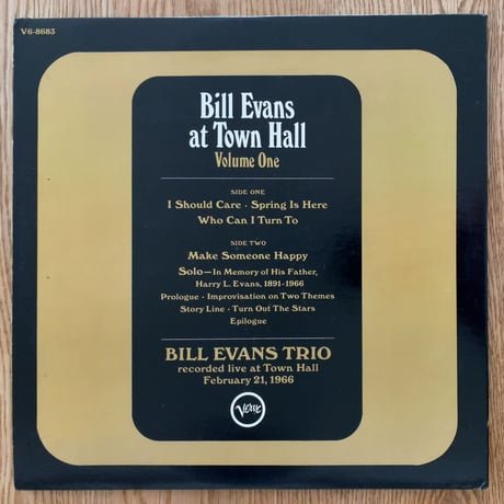 BILL EVANS - at Town Hall Volume One (VERVE V6/8683)