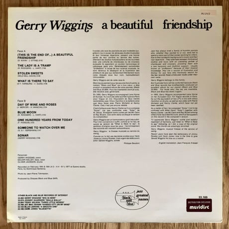 GERRY WIGGINS - a Beautiful Friendship (BLACK AND BLUE 33.169)