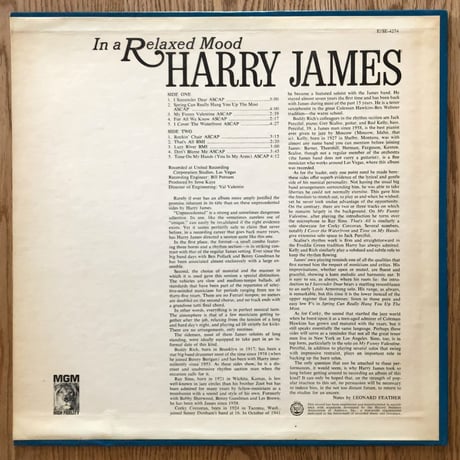 HARRY JAMES - in a Relaxed Mood (MGM E4274)