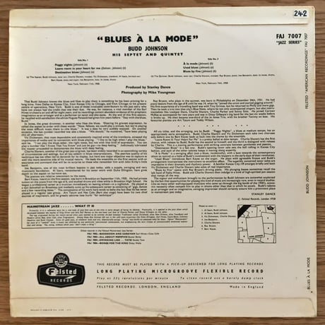 BUDD JOHNSON - Blues a La Mode (FELSTED FAJ7007)