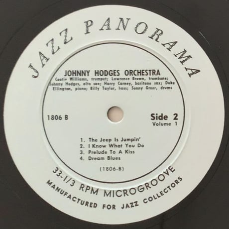 JOHNNY HODGES - Johnny Hodges Orchestra (JAZZ PANORAMA LP1806)