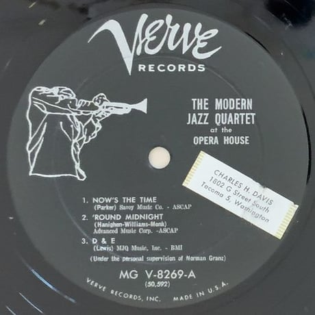 THE MODERN JAZZ QUARTET at The Opera House (VERVE MGV-8269)