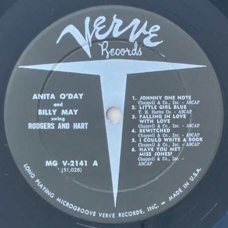 ANITA O'DAY - Swing Rodgers and Hart (VERVE MGV-2141)