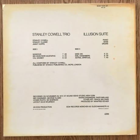 STANLEY COWELL - Illusion Suite (ECM ECM01026)