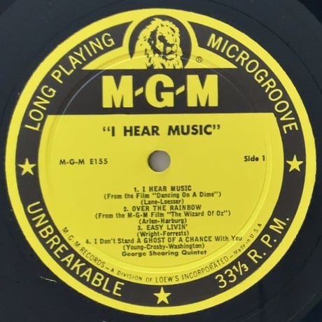 GEORGE SHEARING - I Hear Music (MGM E155)