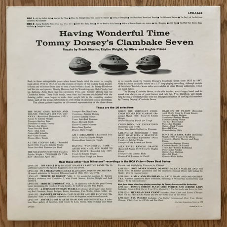 TOMMY DORSEY - Having Wonderful Time (RCA VICTOR LPM1643)