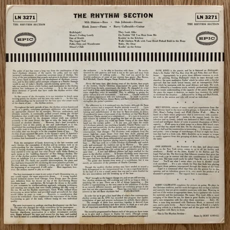 MILT HINTON, OSIE JOHNSON, HANK JONES, BARRY GALBRAITH - The Rhythm Section (EPIC LN3271)