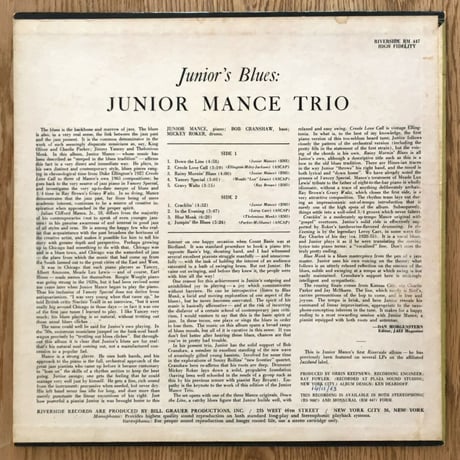 JUNIOR MANCE - Junior's Blues (RIVERSIDE RM447)