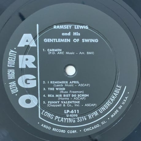 RAMSEY LEWIS - and His Gentle-Men of Swing (ARGO LP611)