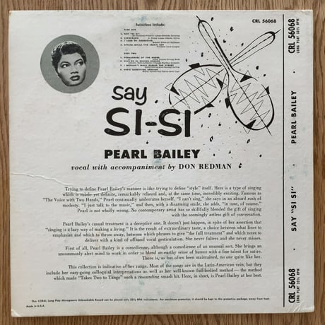PEARL BAILEY - Say Si-Si (CORAL CRL56068)