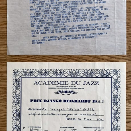 PAUL GONSALVES - FRANCOIS GUIN - avec Les Swingers et Les Four Bones (RIVIERA XCED521.137)