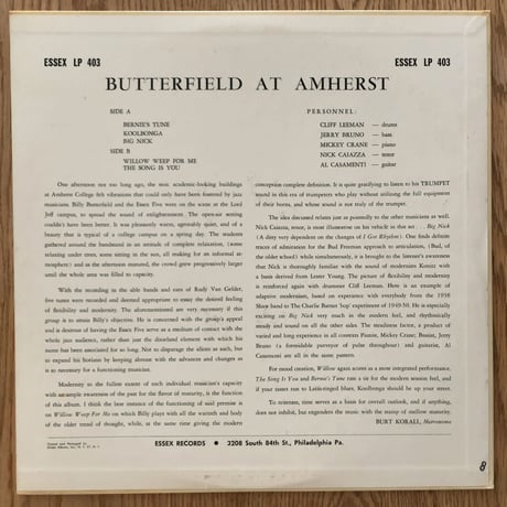 BILLY BUTTERFIELD - at Amherst (SUSSEX ESLP403)