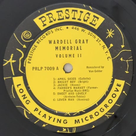 WARDELL GRAY - Memorial Vol.2 (PRESTIGE PRLP7009)
