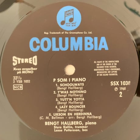 BENGT HALLBERG - P som i Piano (EMI/COLUMBIA SSX1038)