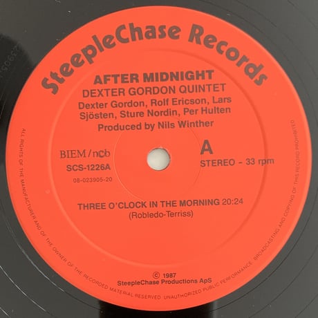DEXTER GORDON - After Midnight (STEEPLE CHASE SCS1226)