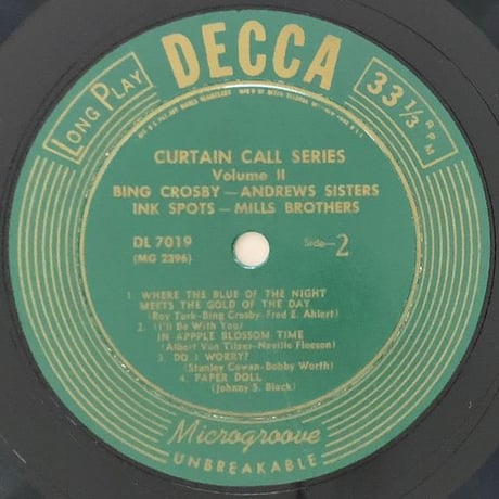 V.A.(Bing Crosby, The Andrews Sisters, etc.) - Curtain Call Series Vol.2 (DECCA DL7019)
