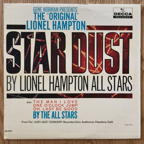 LIONEL HAMPTON - Star Dust (DECCA DL4194)