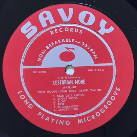STAN GETZ, ZOOT SIMS, RED RODNEY, BREW MOORE - Lestorian Mode (SAVOY MG12105)
