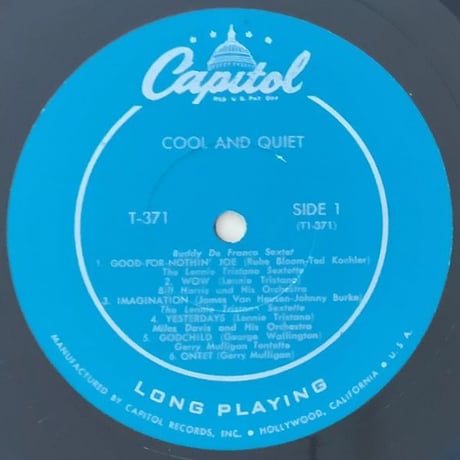 MILES DAVIS, GERRY MULLIGAN, LENNIE TRISTANO - Cool & Quiet (CAPITOL T371)